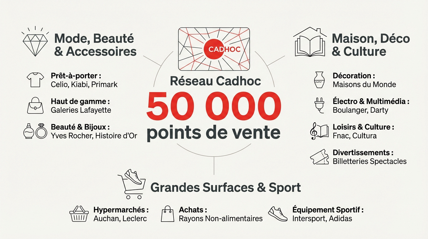Réseau Cadhoc 50 000 points de vente par catégorie