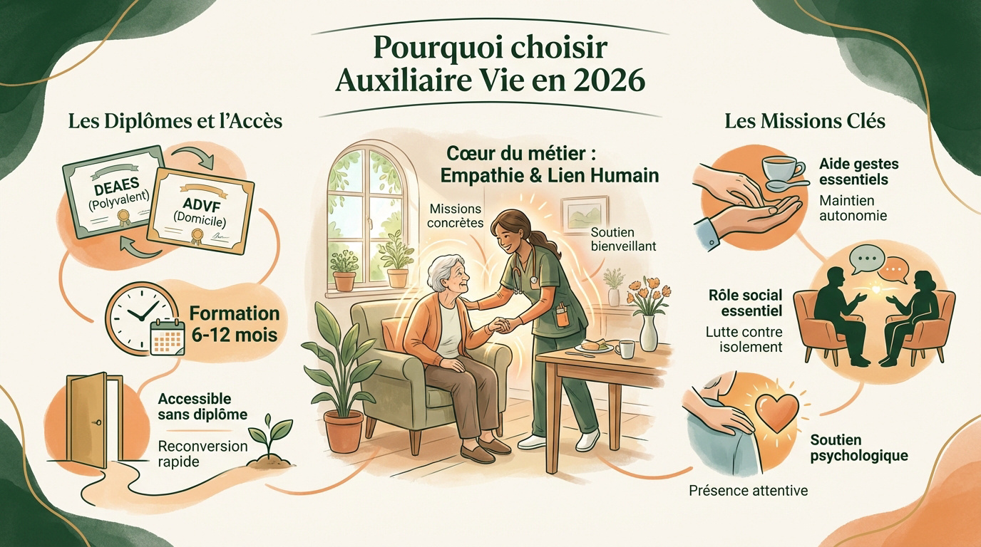 Auxiliaire de vie en plein accompagnement à domicile