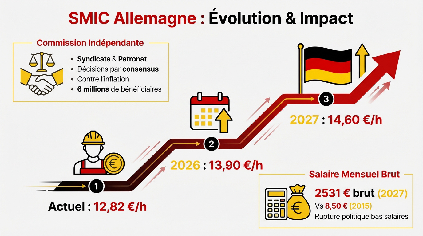 Évolution du salaire minimum en Allemagne