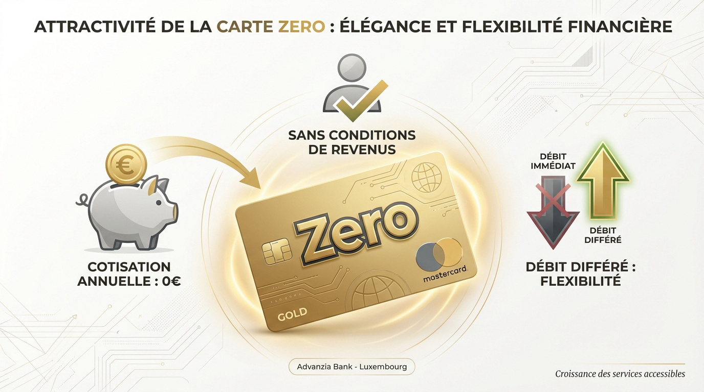 Visuel de la Carte Zero Gold Mastercard pour une gestion financière flexible