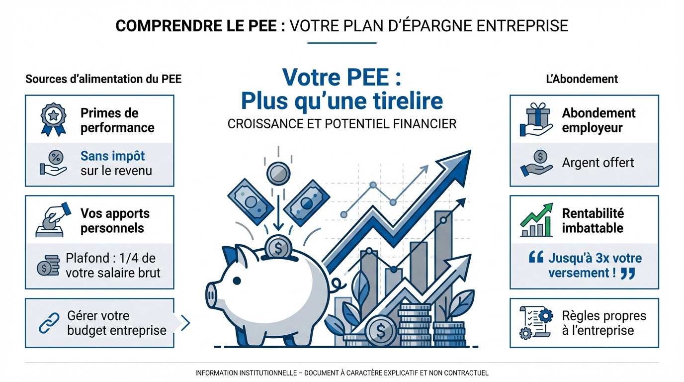 Sch&eacute;ma explicatif du fonctionnement et des sources d'alimentation du PEE