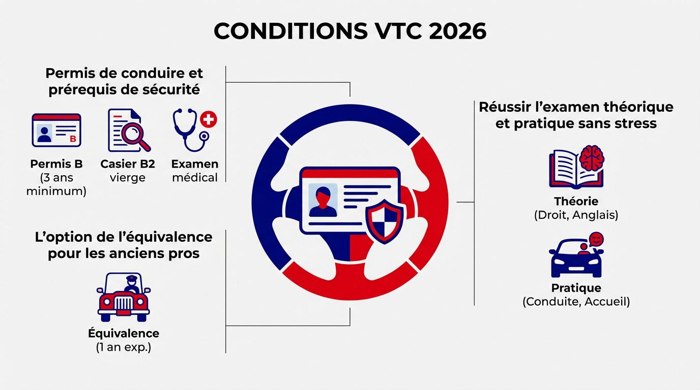Chauffeur VTC professionnel au volant de sa berline en ville