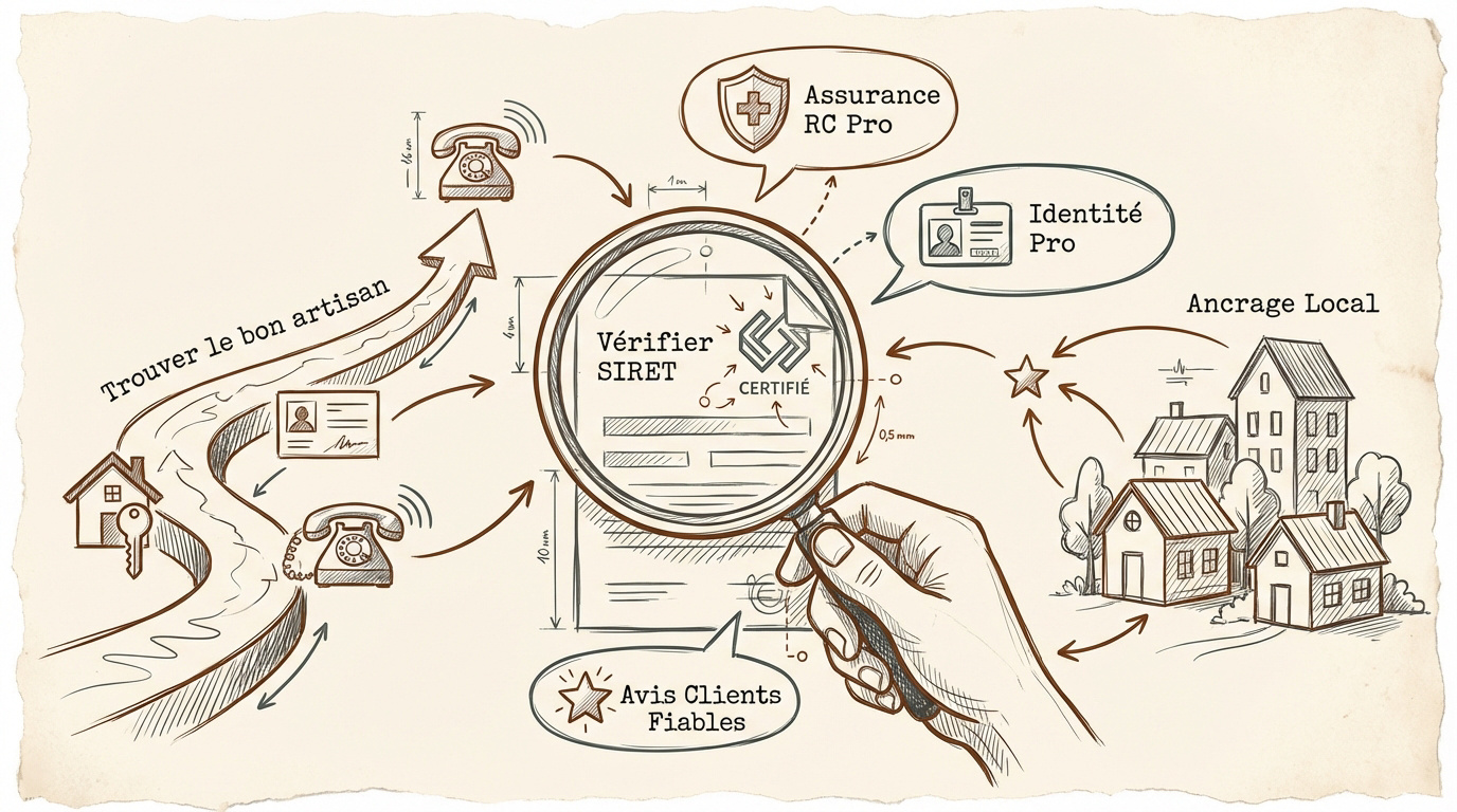 Artisan professionnel vérifiant un plan