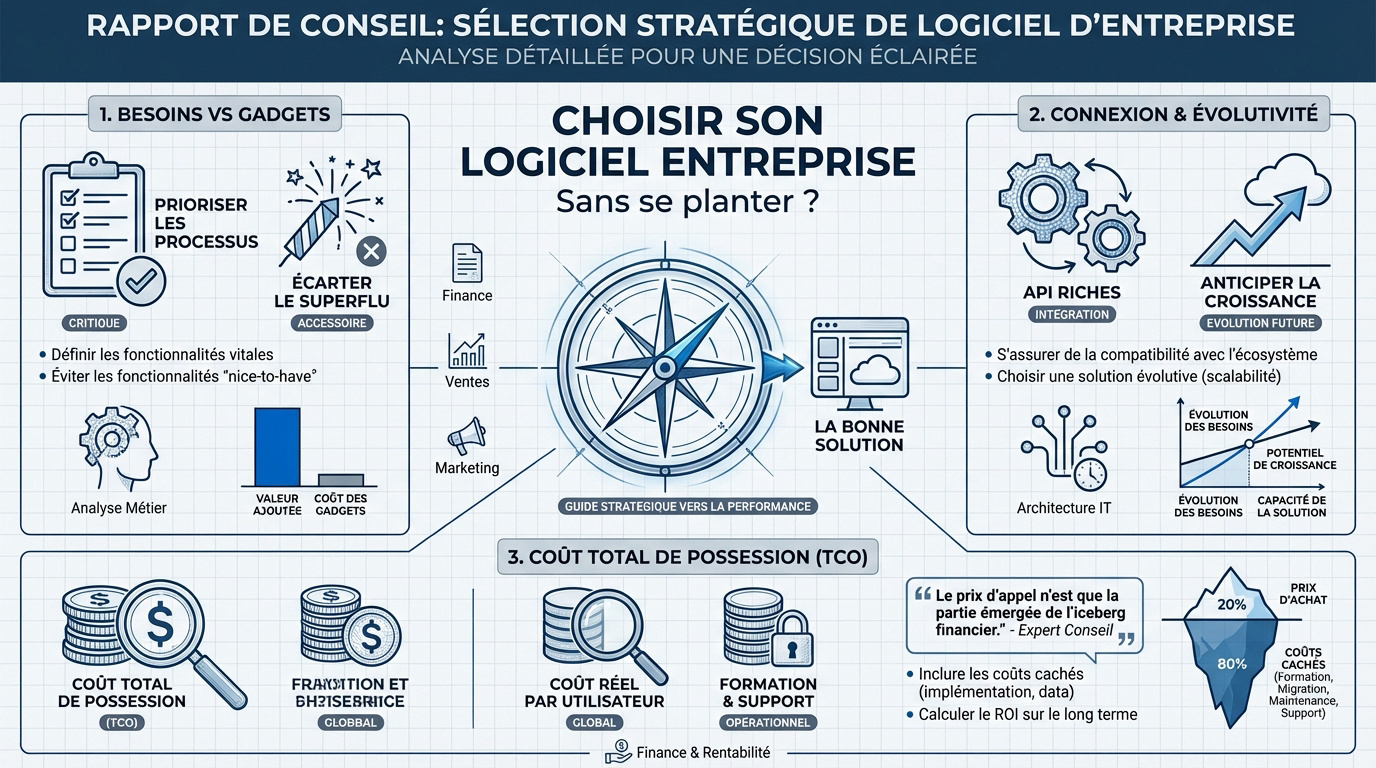 Guide stratégique pour sélectionner le meilleur logiciel de gestion d'entreprise