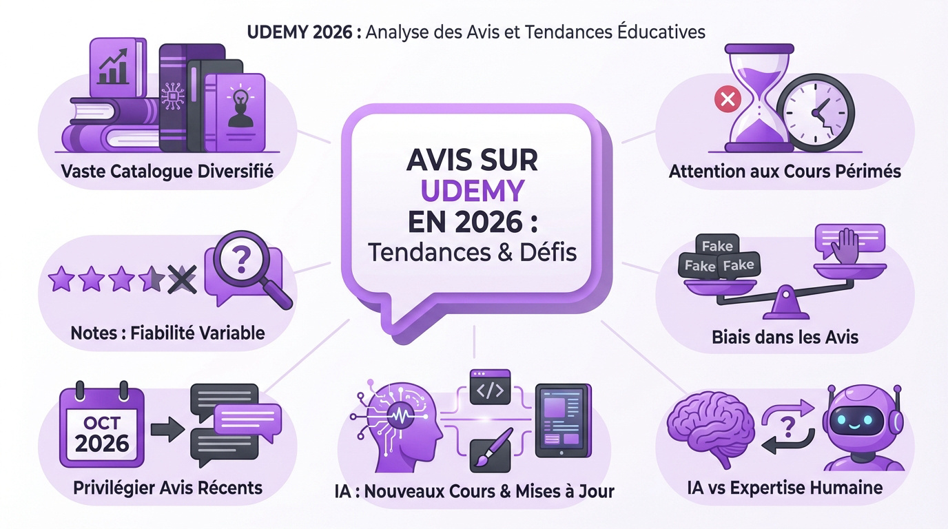 Infographie sur les tendances et avis Udemy en 2026
