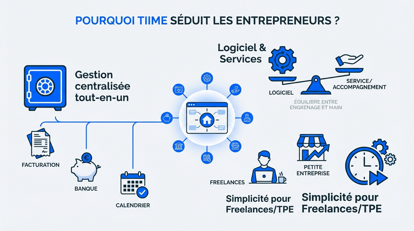 Interface intuitive du logiciel Tiime pour la gestion d'entreprise