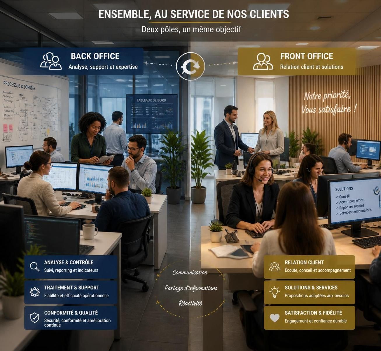 découvrez les différences entre back office et front office, leurs missions respectives, et des conseils pour optimiser efficacement chaque service au sein de votre entreprise.