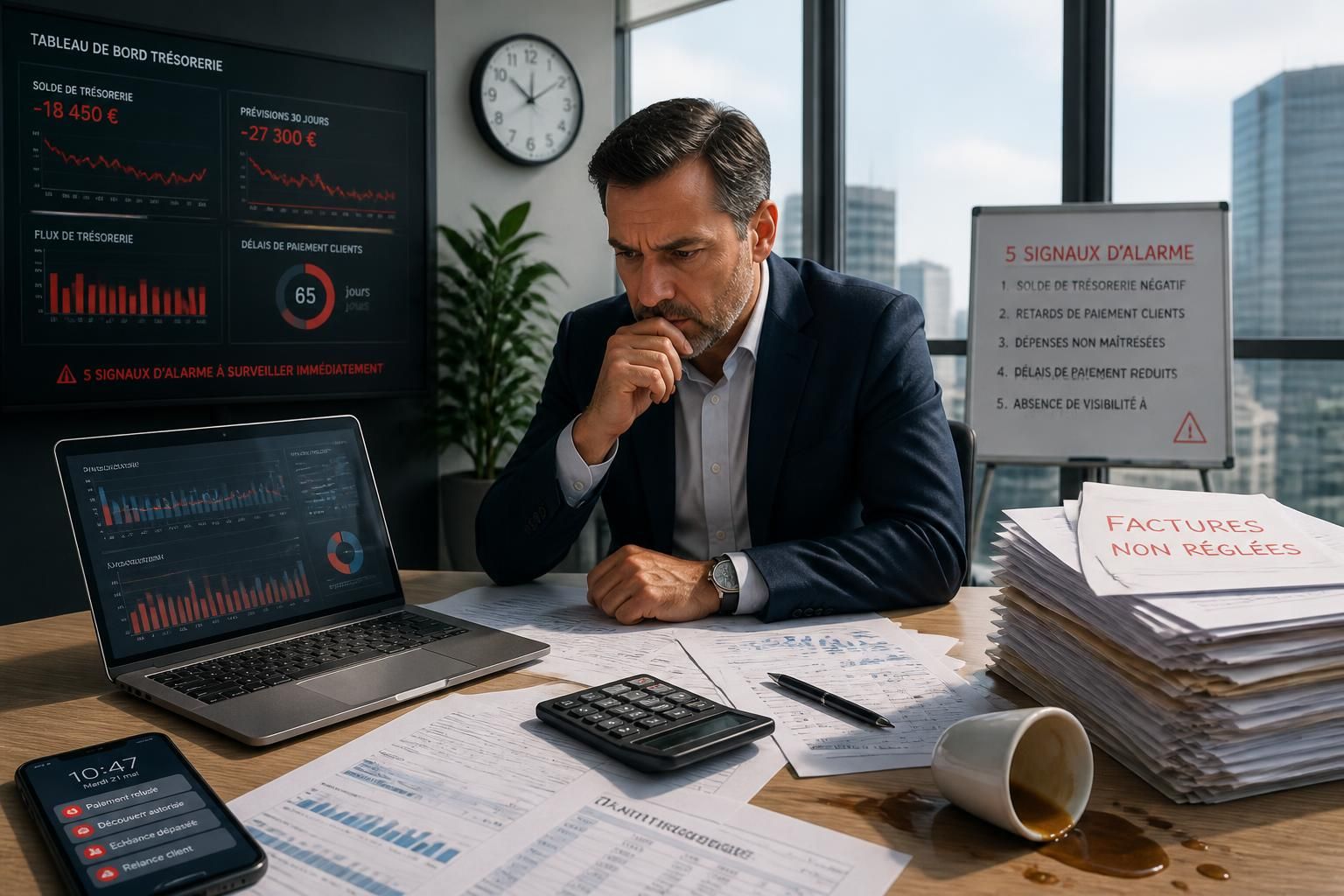 découvrez les 5 signaux d'alarme essentiels en trésorerie d'entreprise pour prévenir les risques financiers et assurer la santé de votre activité dès maintenant.