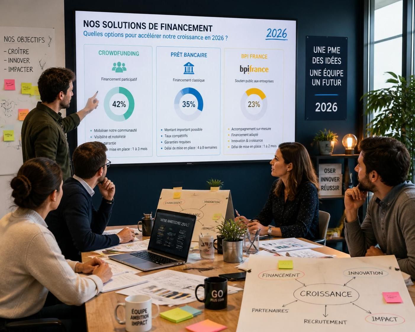découvrez les meilleures options de financement pour les pme en 2026 : prêt bancaire, crowdfunding ou bpi. comparez les avantages pour choisir la solution adaptée à votre entreprise.