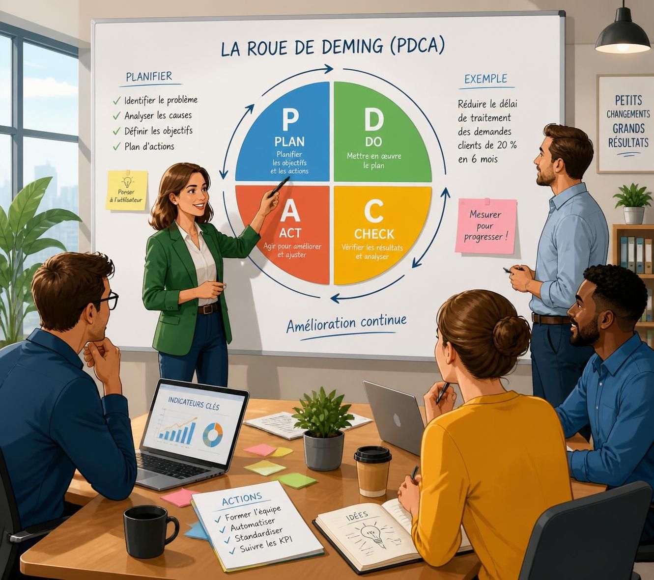découvrez la roue de deming (pdca) et ses 4 étapes clés pour piloter efficacement l'amélioration continue dans votre entreprise et optimiser vos processus.
