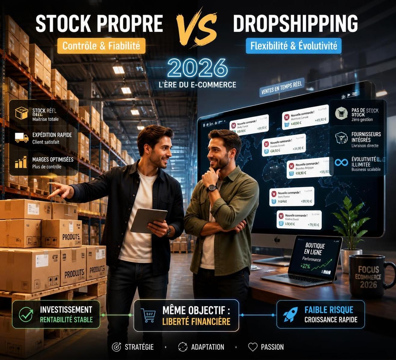 découvrez les avantages et inconvénients du dropshipping et du stock propre pour choisir le modèle e-commerce adapté à votre profil et à vos objectifs.