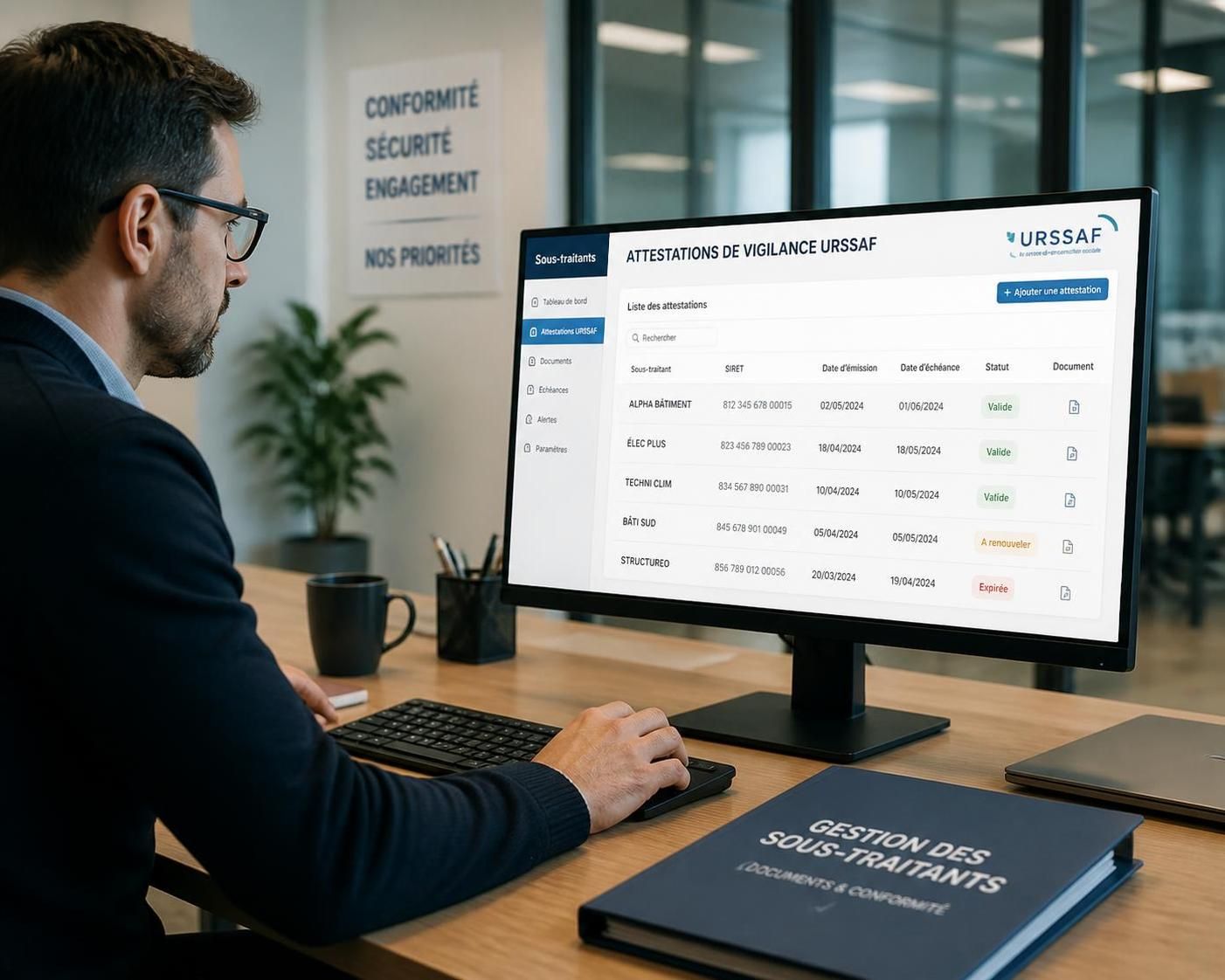 e-attestation : vérifiez en ligne rapidement et facilement la conformité sociale de vos sous-traitants pour assurer la légalité de vos collaborations.