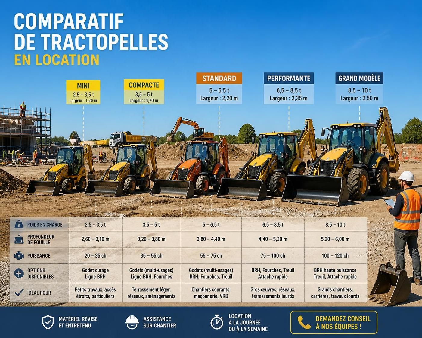 découvrez les options d'achat et de location de tractopelles pour votre chantier en 2026. comparez les prix, avantages et conseils pour faire le meilleur choix.