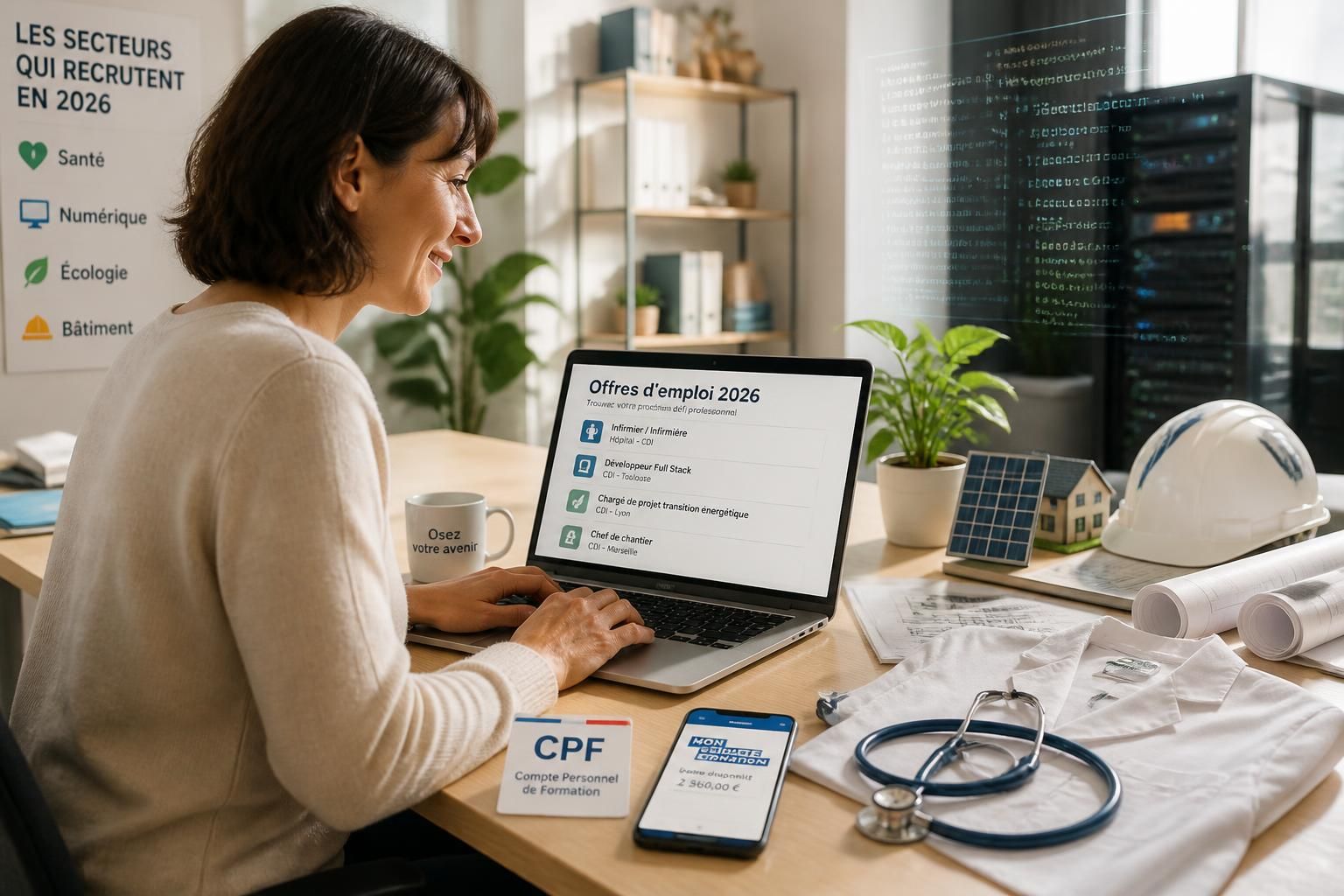 découvrez en 2026 les secteurs qui recrutent pour une reconversion professionnelle réussie et apprenez comment financer votre projet grâce au cpf.